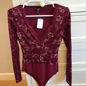 Windsor lace long sleeve bodysuit
